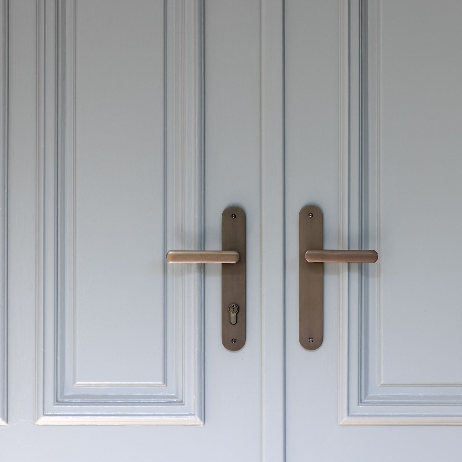 15364KENTR60KT - Osaka Lever - Oval Backplate Entrance Kit with High Security Lock - Brushed Brass - Entrance