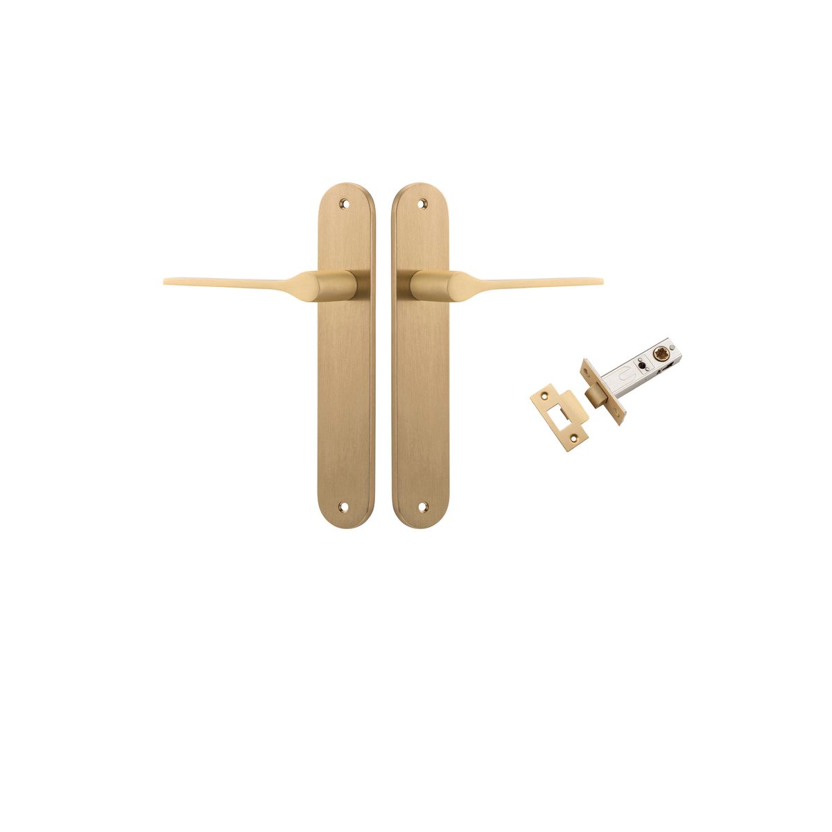 15270KPASS60 - Como Lever - Oval Backplate Passage Kit - Brushed Brass - Passage
