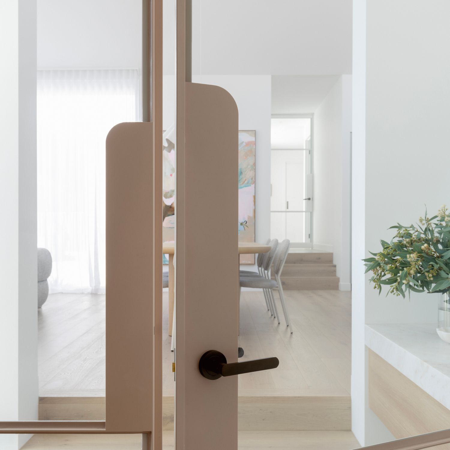 20776KPRIV60 - Osaka Lever - Round Rose Privacy Kit with Separate Privacy Turn - Brushed Brass - Privacy