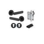 0333KENTR60KK - Bronte Lever - Round Rose Entrance Kit with High Security Lock - Matt Black - Entrance