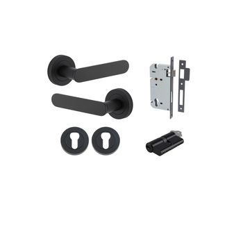 Bronte Lever - Round Rose Entrance Kit with High Security Lock