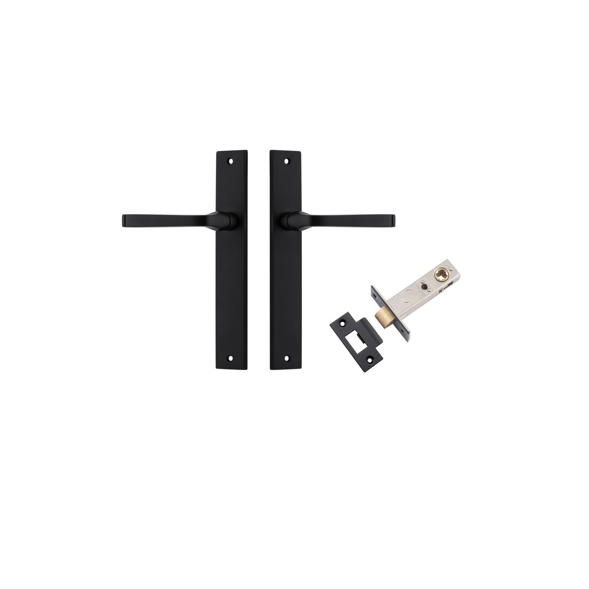 12708KPASS60 - Annecy Lever - Rectangular Backplate Passage Kit - Matt Black - Passage