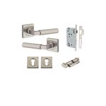 0429KENTR60KT - Brunswick Lever - Square Rose Entrance Kit with High Security Lock - Satin Nickel - Entrance