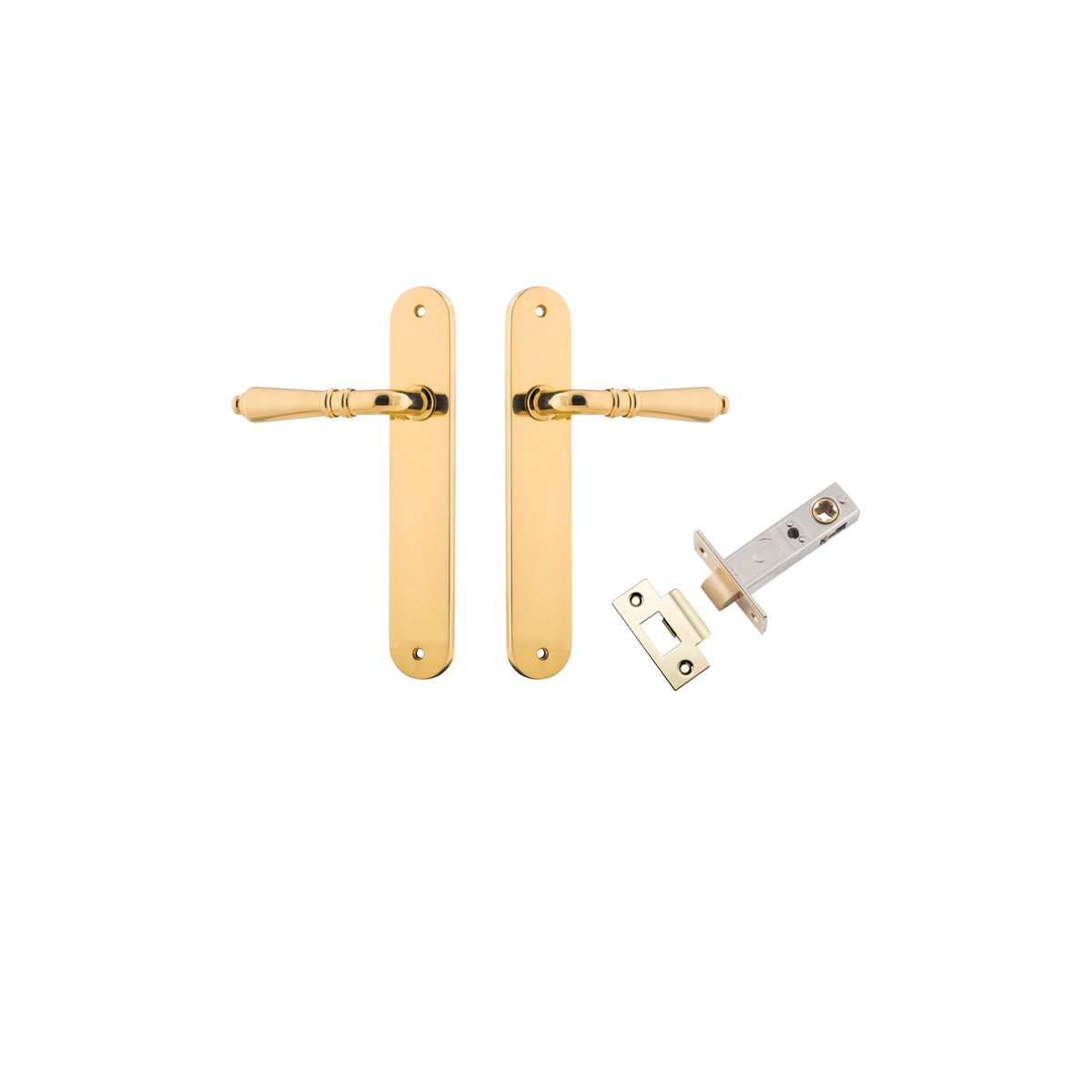 10224KPASS60 - Sarlat Lever - Oval Backplate Passage Kit - Polished Brass - Passage