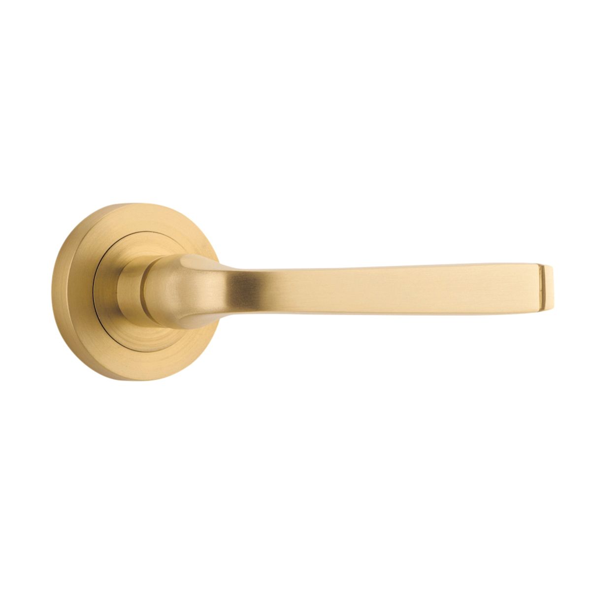0451 - Annecy Lever - Round Rose - Brushed Brass - Passage