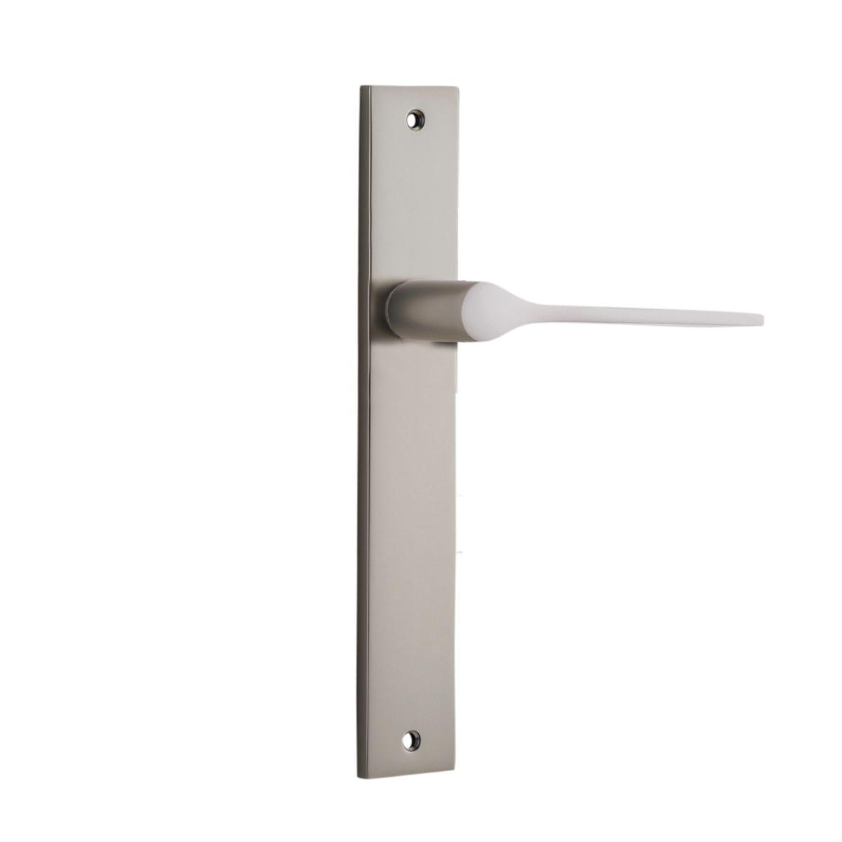 14754 - Como Lever - Rectangular Backplate - Satin Nickel - Passage
