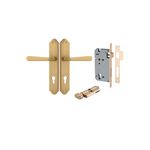 15374KENTR60KT - Copenhagen Lever - Shouldered Backplate Entrance Kit with High Security Lock - Brushed Brass - Entrance