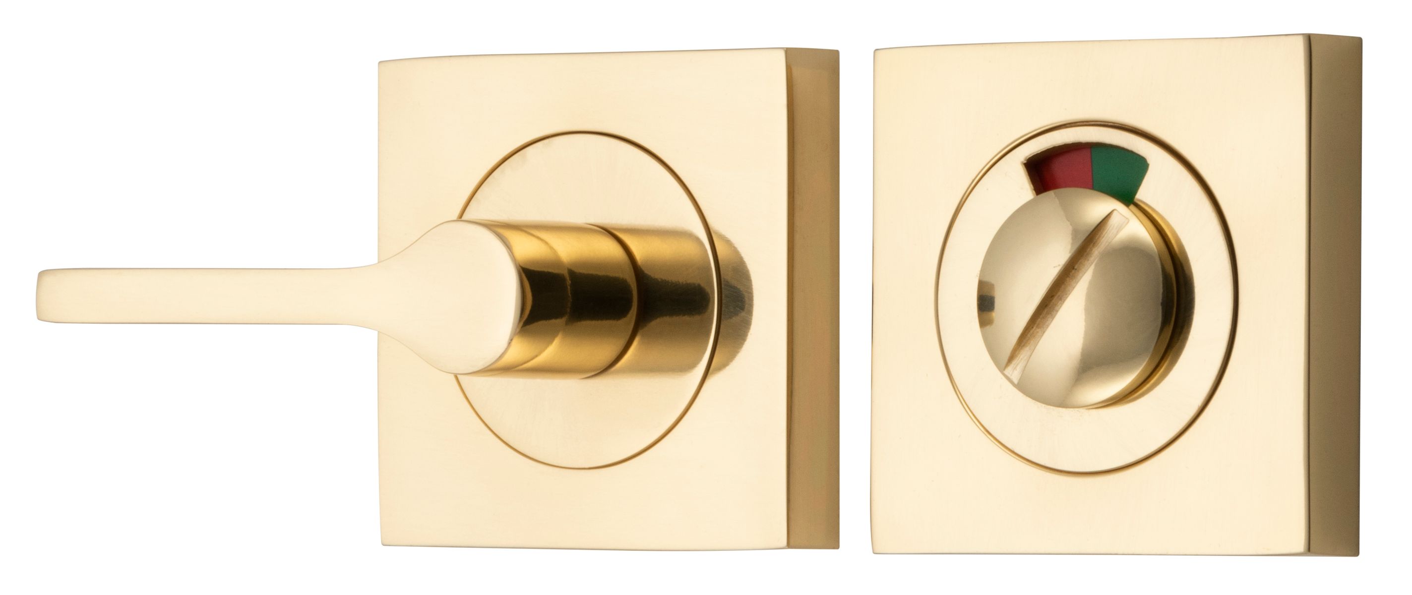 21720 - Accessibility Privacy Turn with Indicator - Square - Polished Brass
