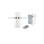 11904KENTR60KK - Helsinki Lever - Chamfered Backplate Entrance Kit with High Security Lock - Polished Chrome - Entrance
