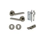 16874KENTR60KT - Baltimore Lever - Round Rose Entrance Kit with Separate High Security Lock - Graphite PVD - Entrance