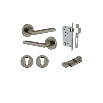 Baltimore Lever - Round Rose Entrance Kit with Separate High Security Lock