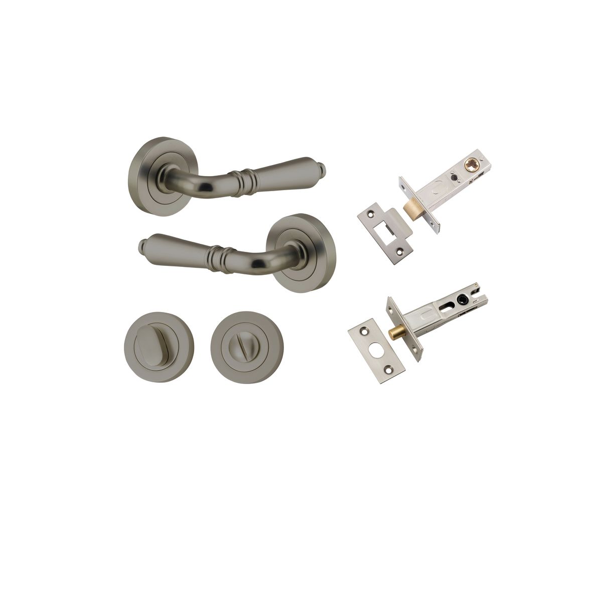 16860KPRIV60 - Sarlat Lever - Round Rose Privacy Kit with Separate Privacy Turn - Graphite PVD - Privacy