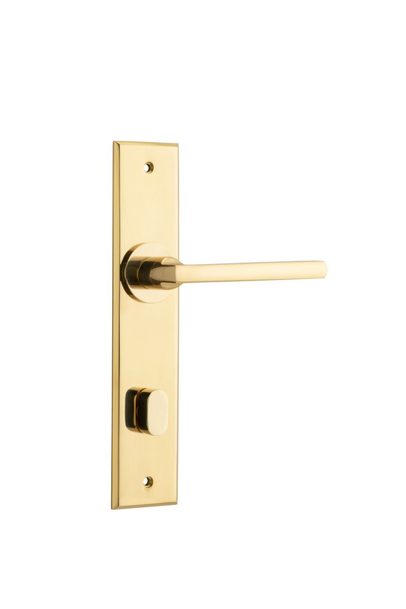 10282P85 - Baltimore Lever - Chamfered Backplate - Polished Brass - Privacy