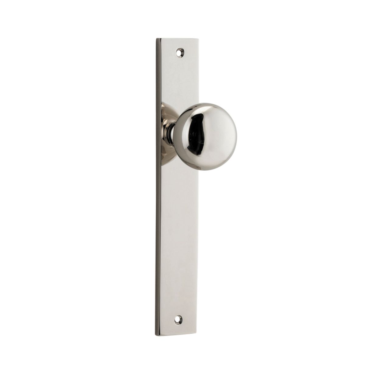 14322 - Cambridge Knob - Rectangular Backplate - Polished Nickel - Passage