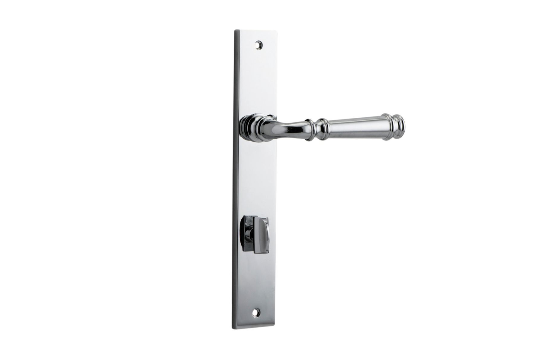 11706P85 - Verona Lever - Rectangular Backplate - Polished Chrome - Privacy