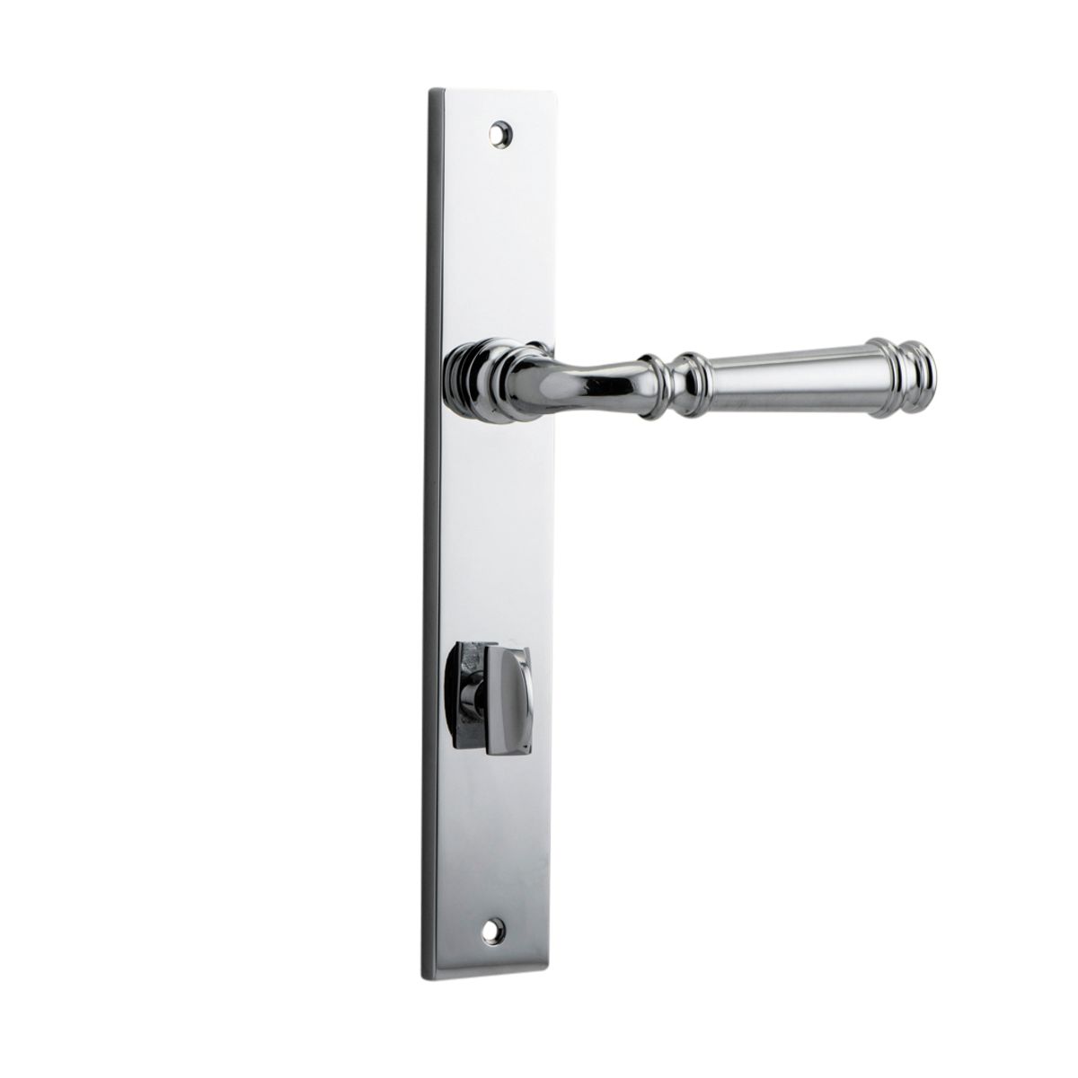 11706P85 - Verona Lever - Rectangular Backplate - Polished Chrome - Privacy