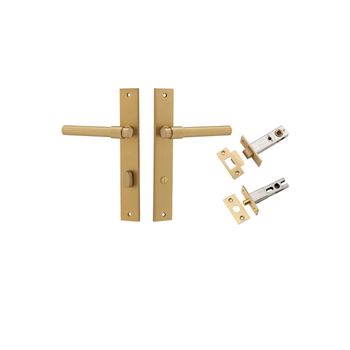 Helsinki Lever - Rectangular Backplate Privacy Kit with Privacy Turn