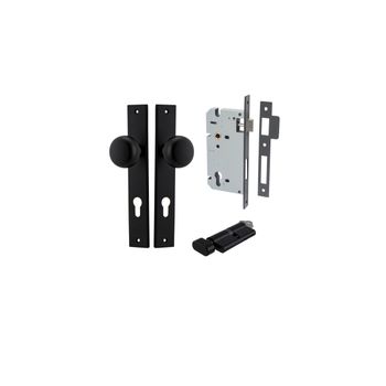 Cambridge Knob - Rectangular Backplate Entrance Kit with High Security Lock