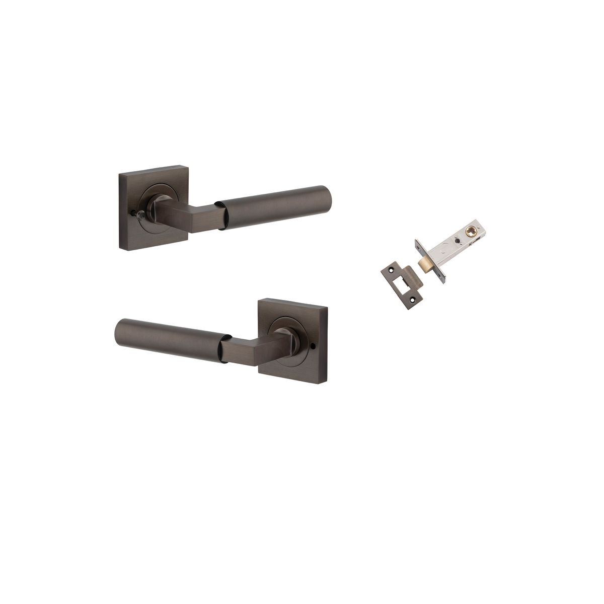 0411KIBPRIV60 - Berlin Lever - Square Rose Privacy Kit (Inbuilt Privacy) - Signature Brass - Privacy