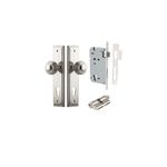14342KENTR60KK - Guildford Knob - Stepped Backplate Entrance Kit with High Security Lock - Polished Nickel - Entrance