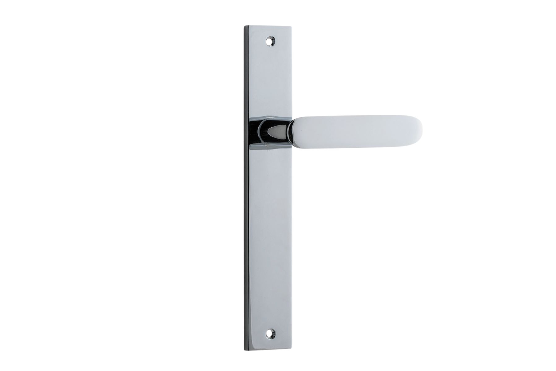 11748 - Bronte Lever - Rectangular Backplate - Polished Chrome - Passage