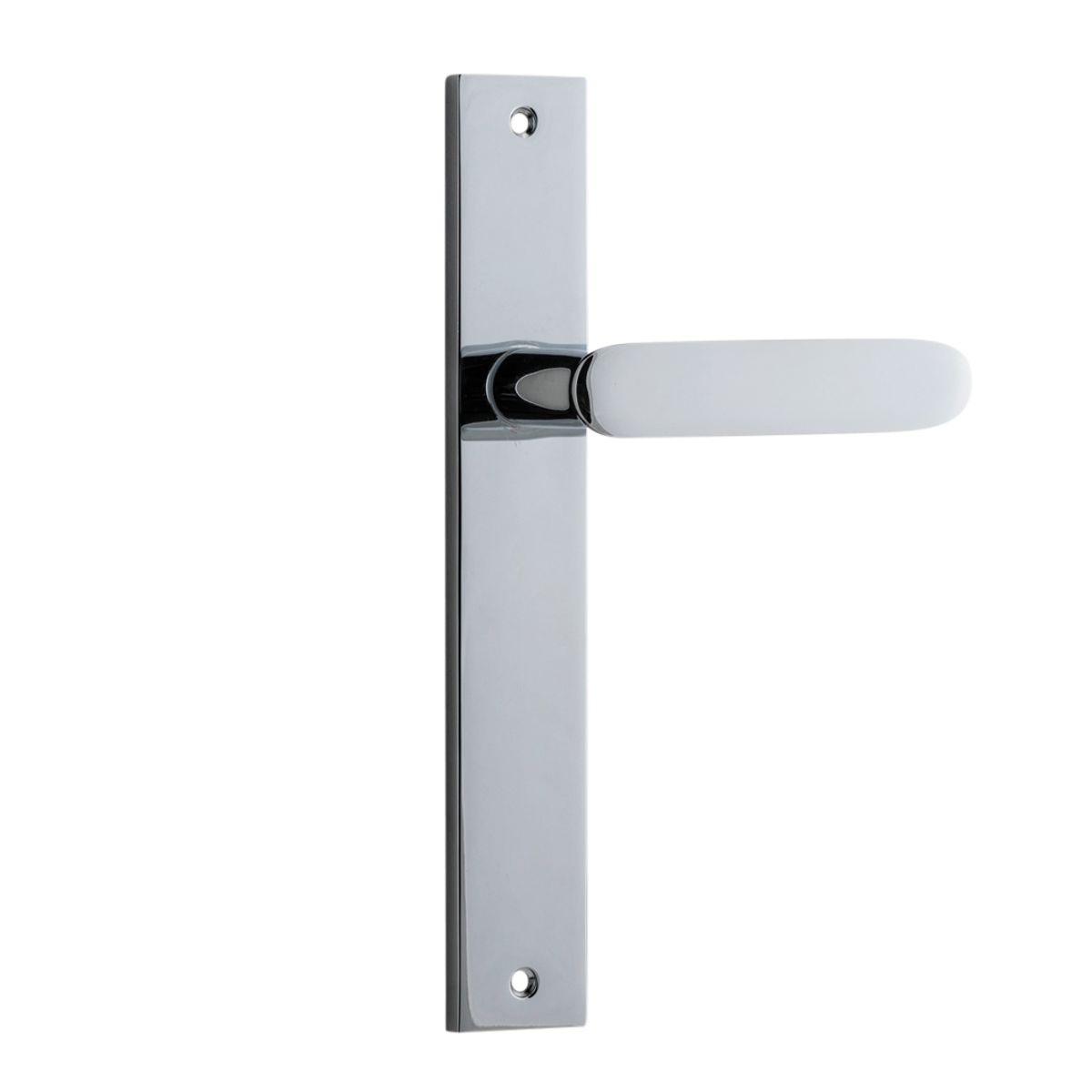 11748 - Bronte Lever - Rectangular Backplate - Polished Chrome - Passage