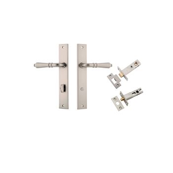 Sarlat Lever - Rectangular Backplate Privacy Kit with Privacy Turn