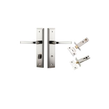 Annecy Lever - Stepped Backplate Privacy Kit with Privacy Turn