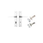 12258KPRIV60 - Como Lever - Chamfered Backplate Privacy Kit - Brushed Chrome - Privacy