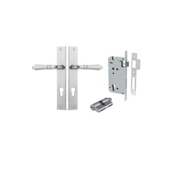Sarlat Lever - Rectangular Backplate Entrance Kit with High Security Lock