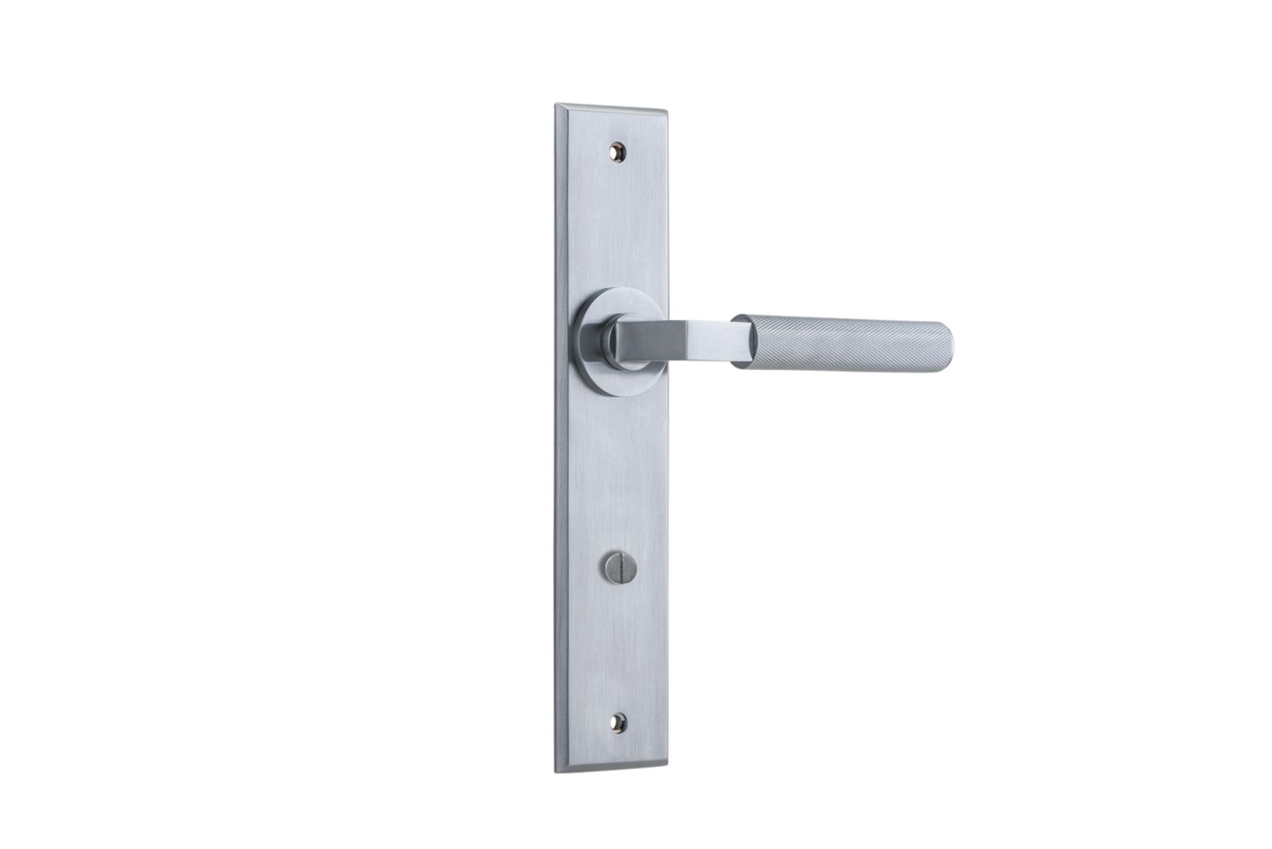 12296 - Brunswick Lever - Chamfered Backplate - Brushed Chrome - Passage