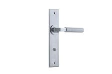 12296 - Brunswick Lever - Chamfered Backplate - Brushed Chrome - Passage
