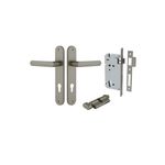 16764KENTR60KT - Osaka Lever - Oval Backplate Entrance Kit with High Security Lock - Graphite PVD - Entrance