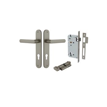 Osaka Lever - Oval Backplate Entrance Kit with High Security Lock