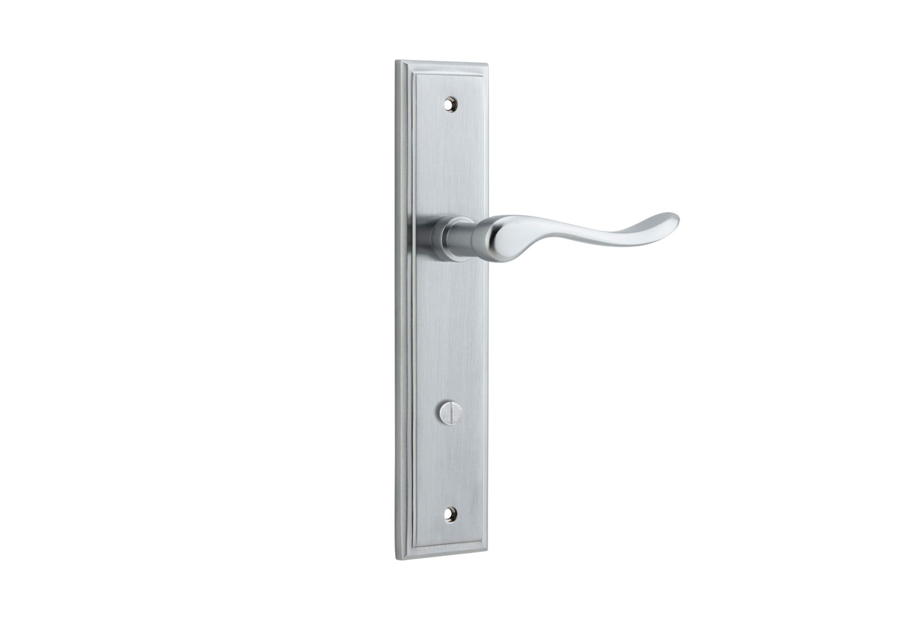 12426P85 - Stirling Lever - Stepped Backplate - Brushed Chrome - Privacy