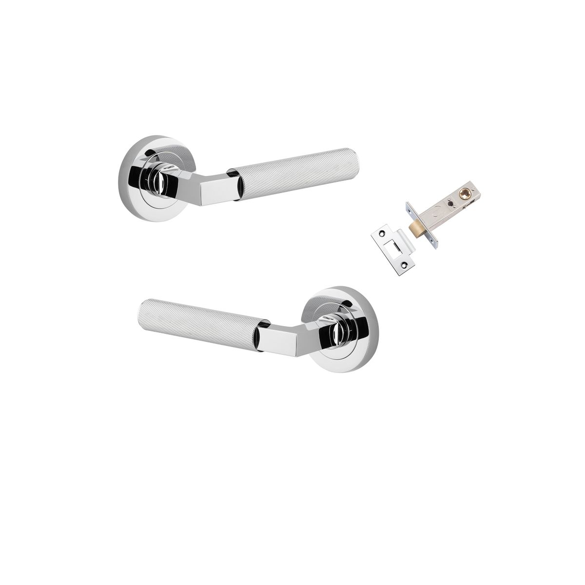 0354KPASS60 - Brunswick Lever - Round Rose Passage Kit - Polished Chrome - Passage