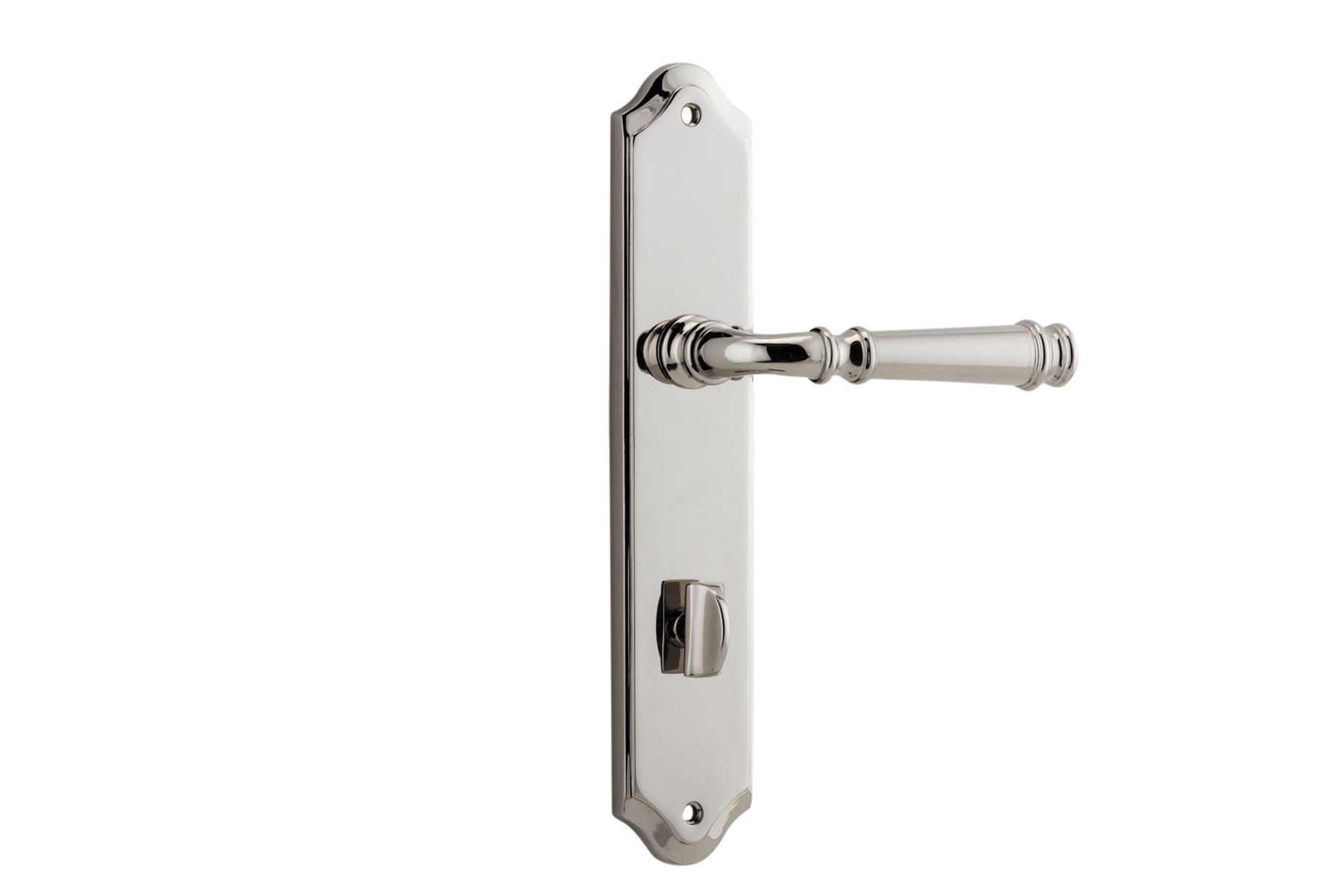 14218P85 - Verona Lever - Shouldered Backplate - Polished Nickel - Privacy