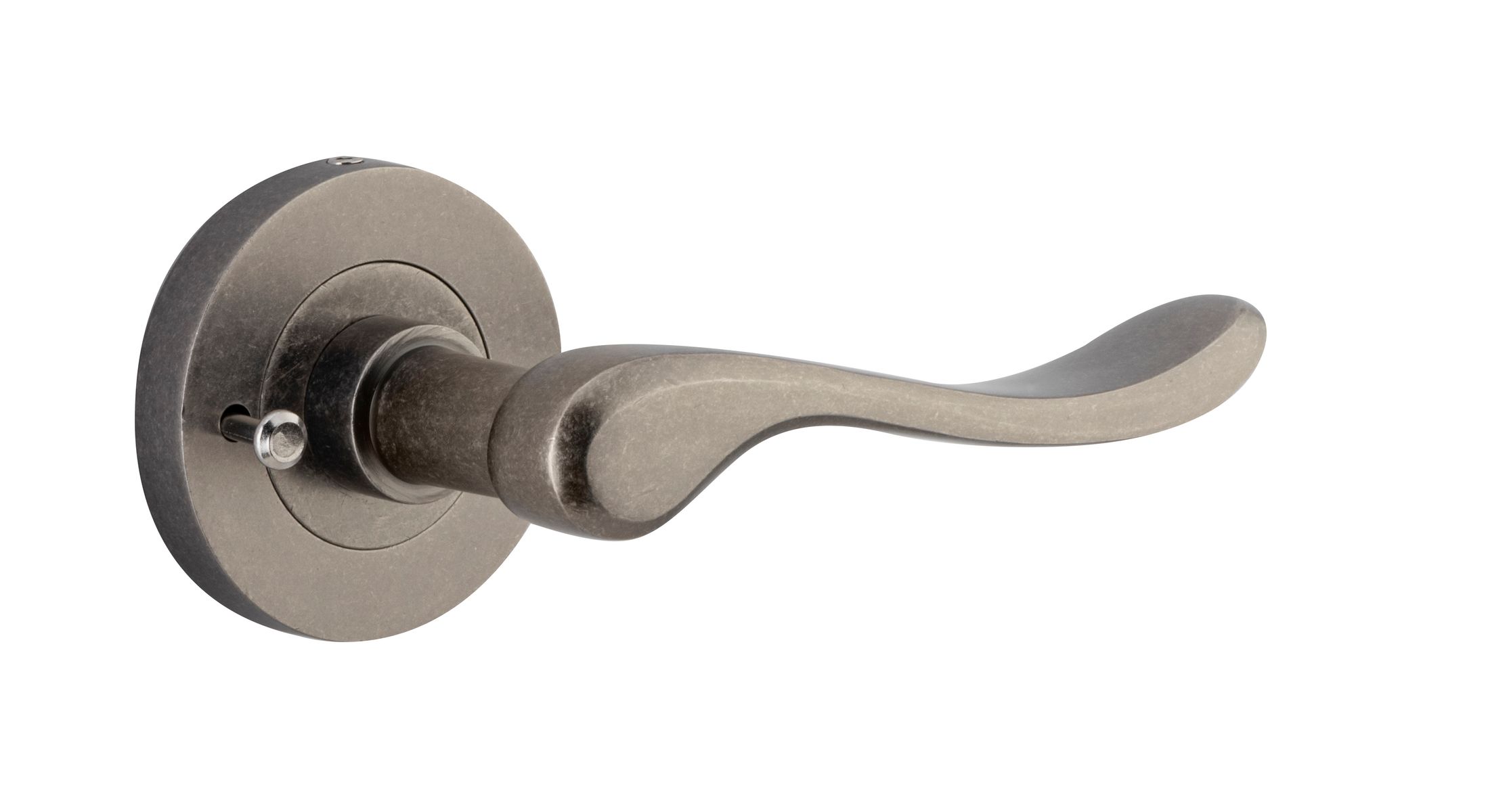 20797KIBPRIV60 - Stirling Lever - Round Rose (Inbuilt Privacy) - Distressed Nickel - Privacy