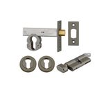 22561K70KTER - Euro Mortice Deadbolt Kit - 70mm Backset with Round Euro Escutcheon Key/Thumb - Graphite PVD - Entrance