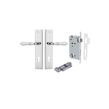 Sarlat Lever - Stepped Backplate Entrance Kit with High Security Lock