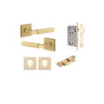 16269KENTR60KT - Brunswick Lever - Square Rose Entrance Kit with High Security Lock - Brushed Gold PVD - Entrance