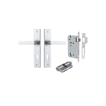 Osaka Lever - Chamfered Backplate Entrance Kit with High Security Lock