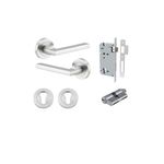 9215KENTR60KK - Baltimore Lever - Round Rose Entrance Kit with Separate High Security Lock - Brushed Chrome - Entrance