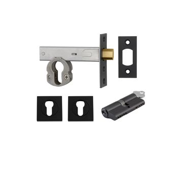 Euro Mortice Deadbolt Kit - 70mm Backset with Square Euro Escutcheon Key/Key