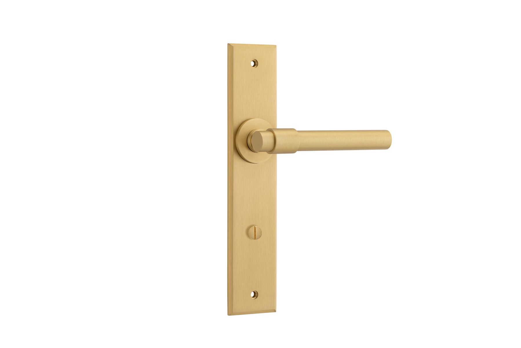 15404P85 - Helsinki Lever - Chamfered Backplate - Brushed Brass - Privacy
