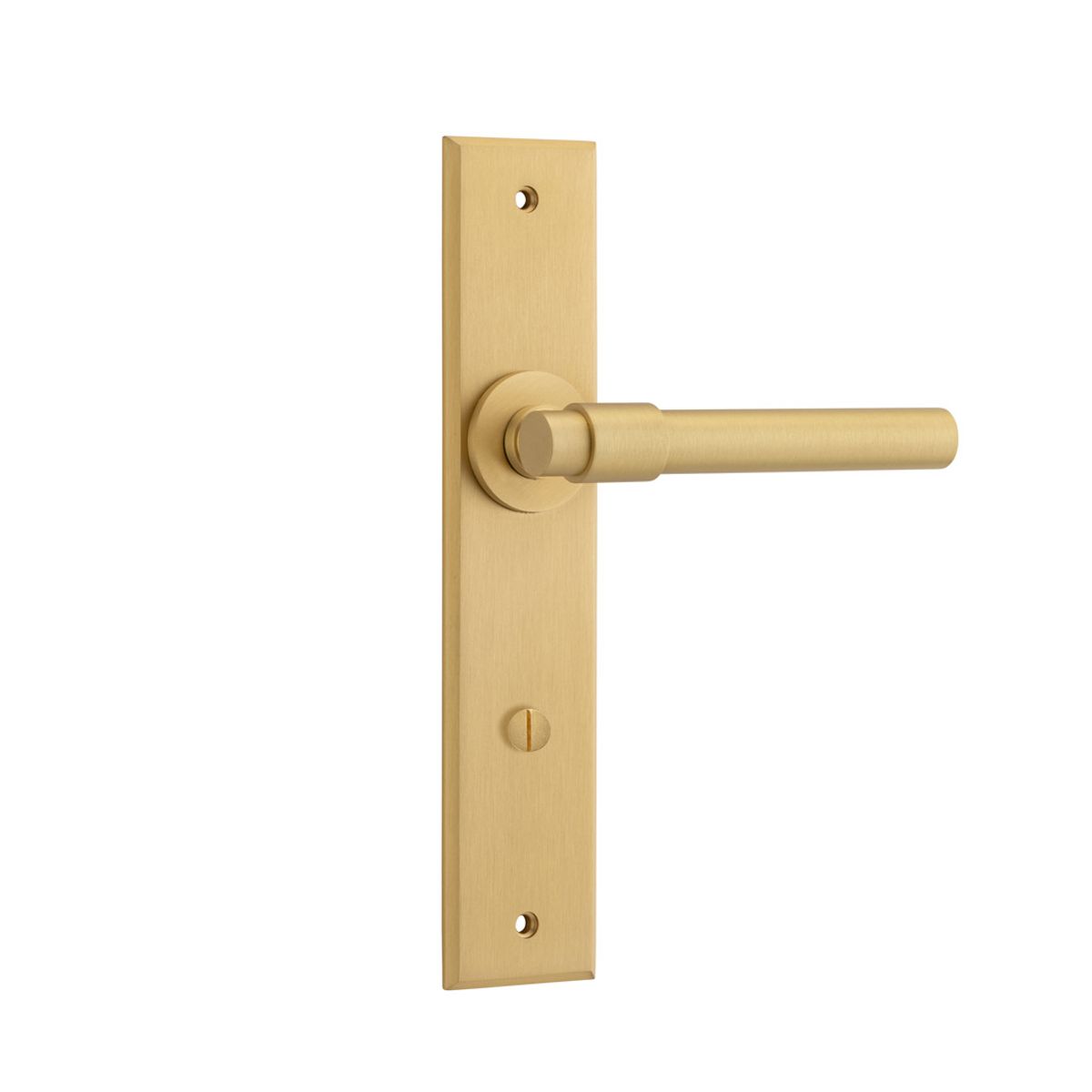 15404P85 - Helsinki Lever - Chamfered Backplate - Brushed Brass - Privacy