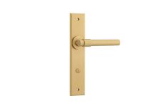15404P85 - Helsinki Lever - Chamfered Backplate - Brushed Brass - Privacy