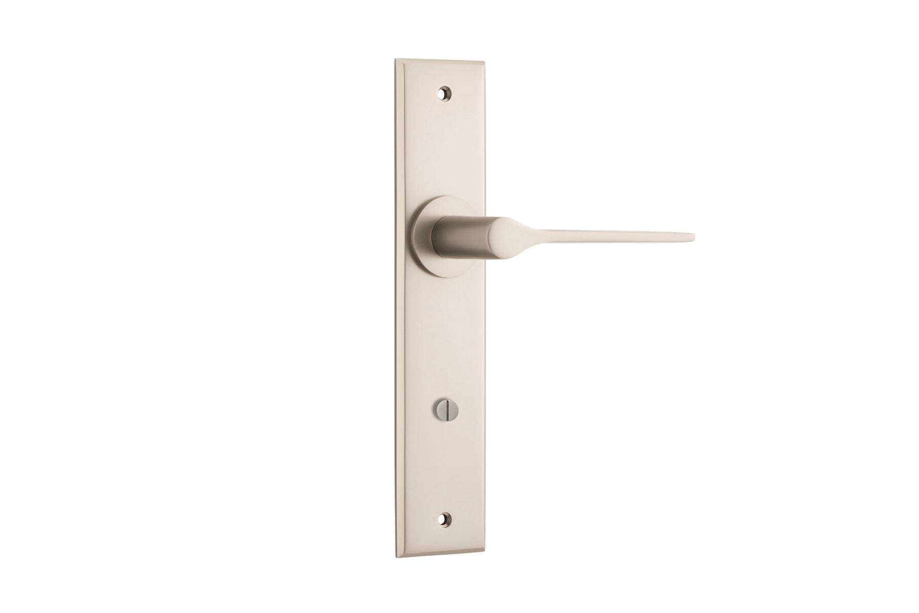 14758P85 - Como Lever - Chamfered Backplate - Satin Nickel - Privacy