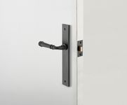 12706 - Verona Lever - Rectangular Backplate - Matt Black - Passage
