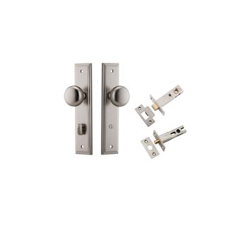 Cambridge Knob - Stepped Backplate Privacy Kit with Privacy Turn